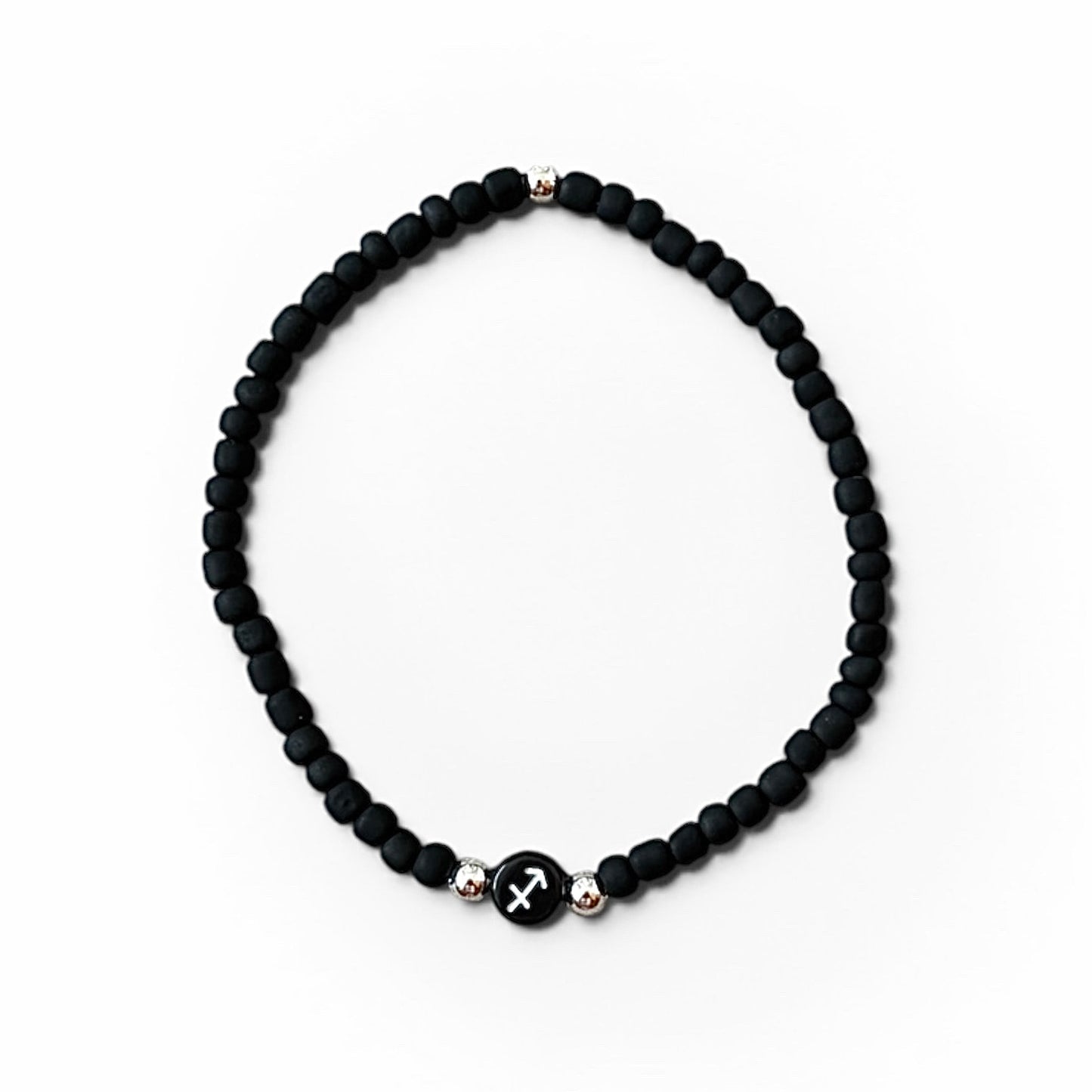 Men’s Matte Black Zodiac Symbol Bracelet