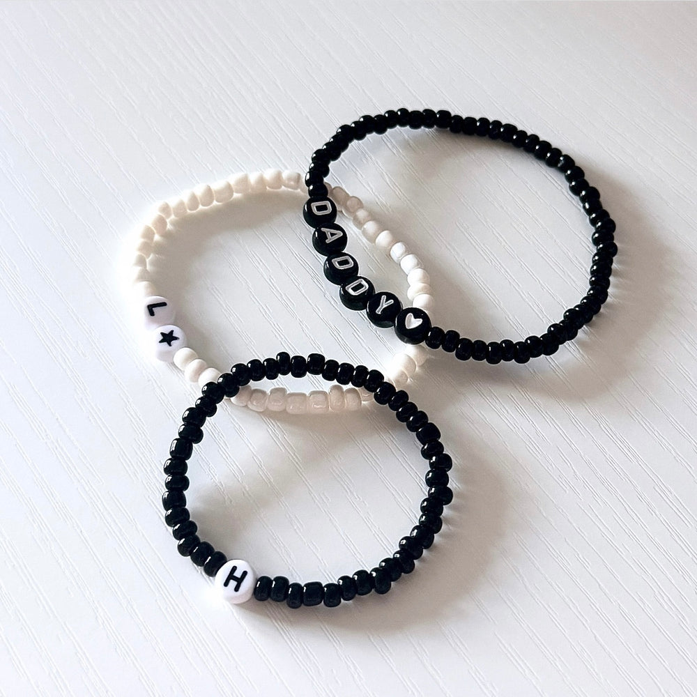 Minimalist Monochrome Letter Bracelet