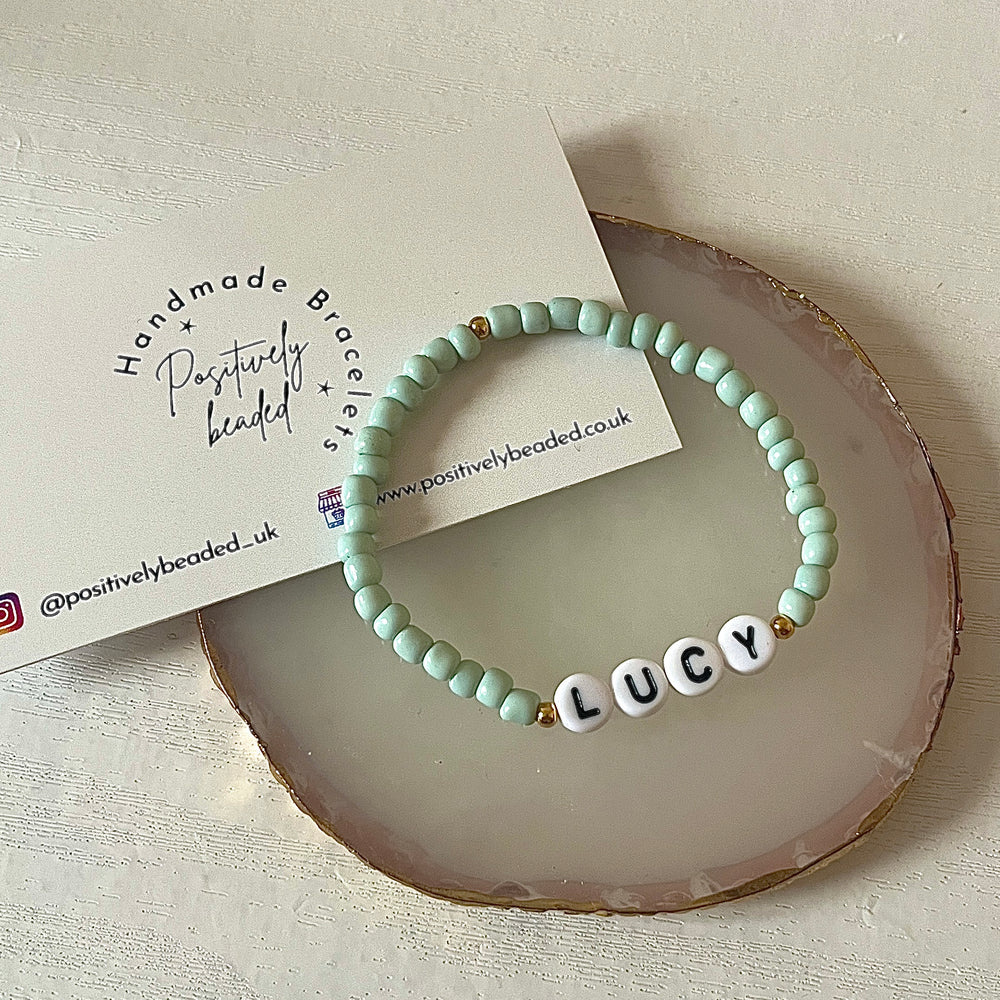 Classic name bracelet - soft sage