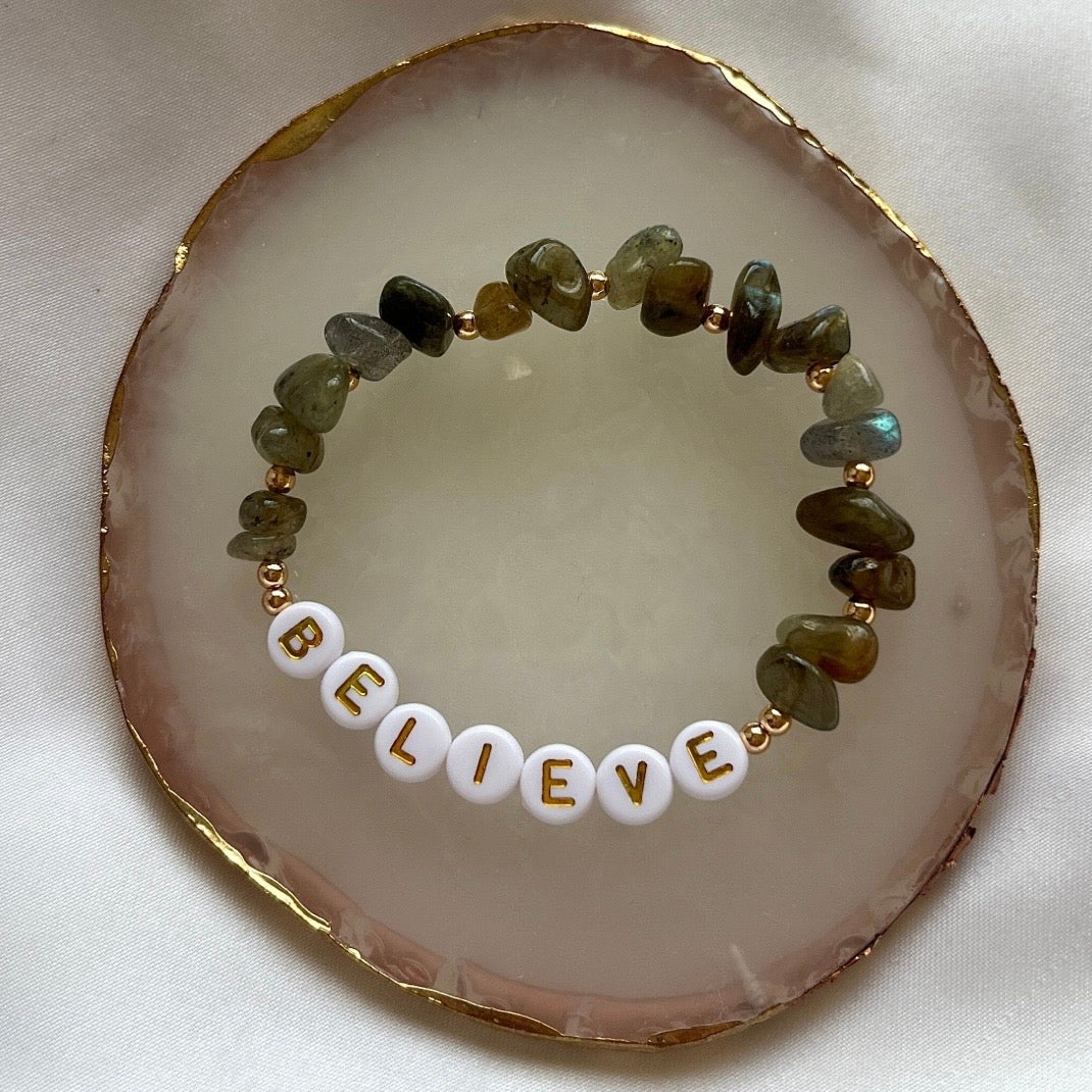 Labradorite Personalised Crystal Bracelet