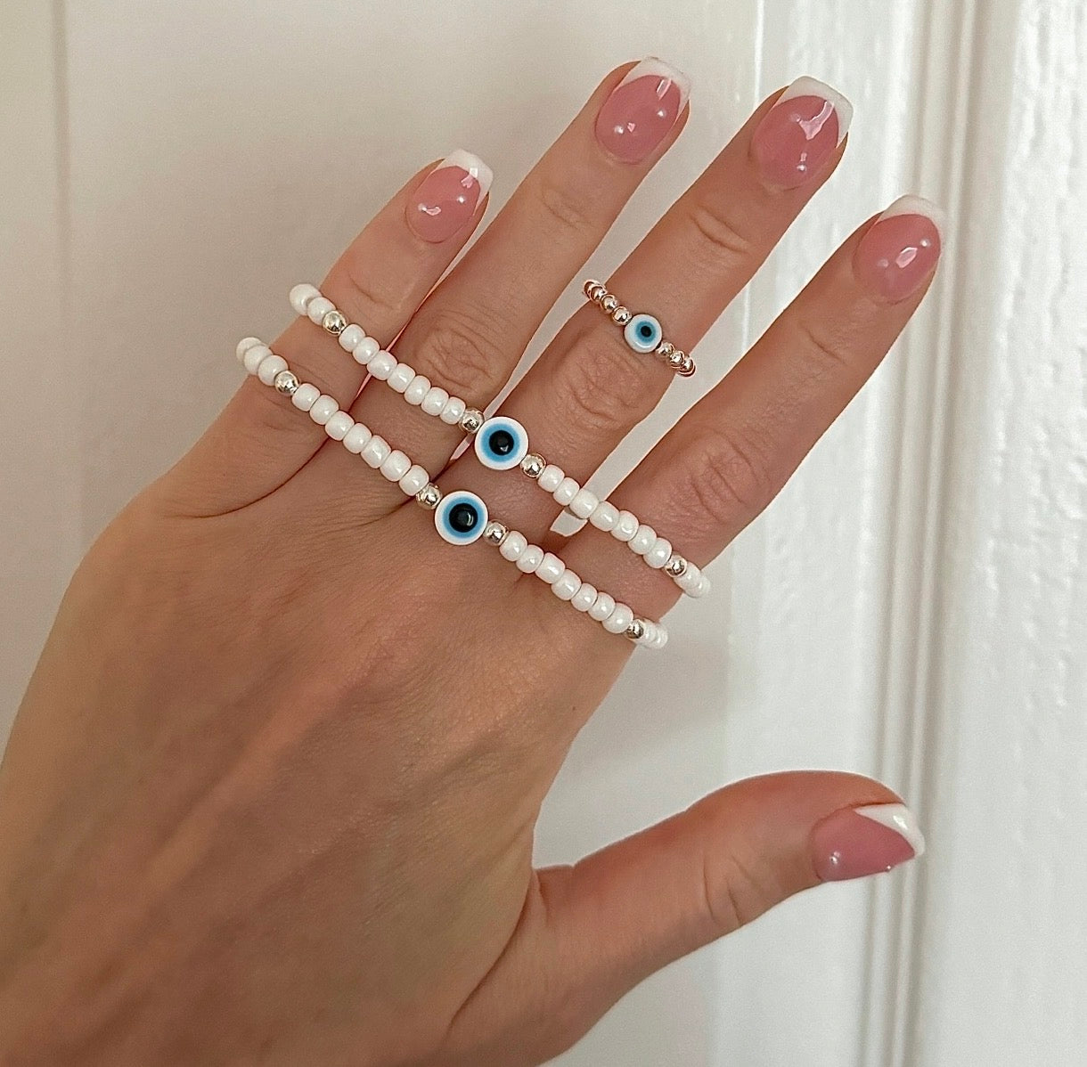 White Evil Eye Bracelet