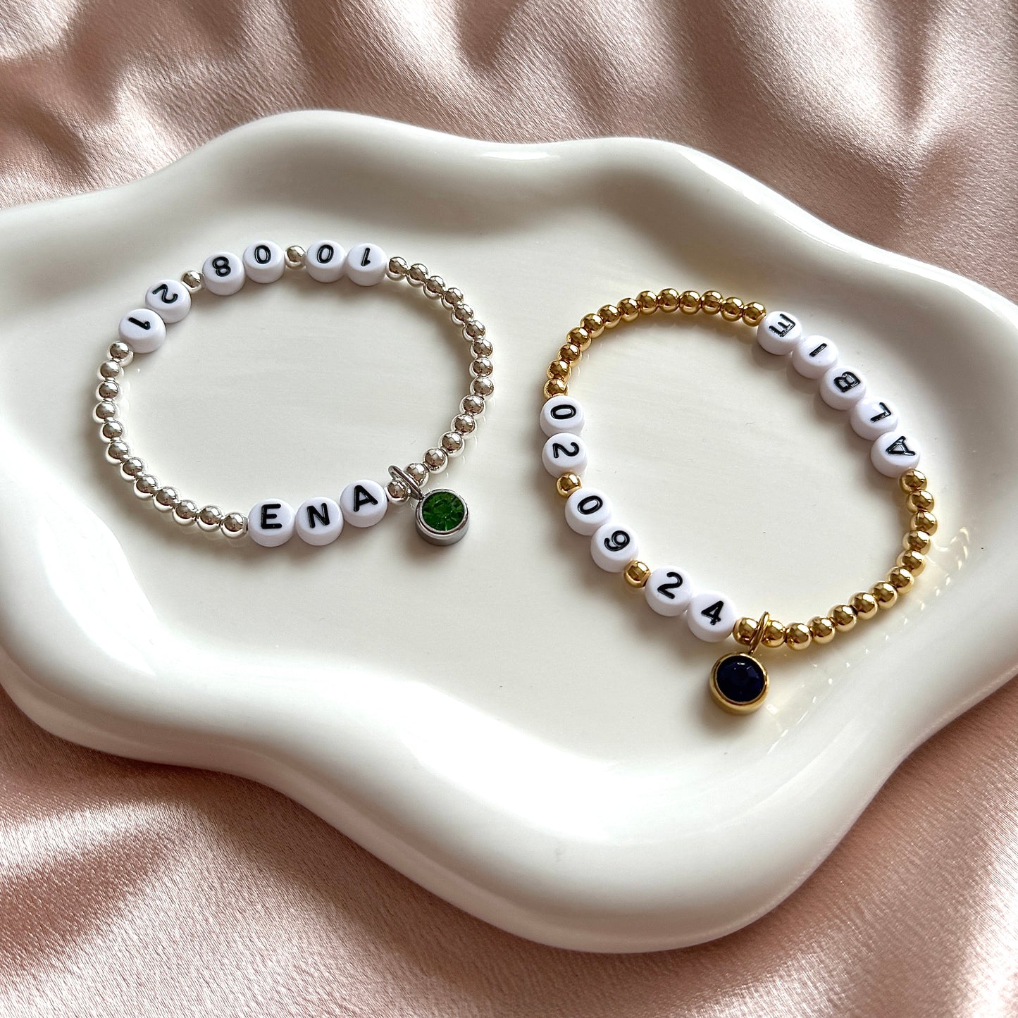 Personalised Birth Date Charm Bracelet - Positively Beaded