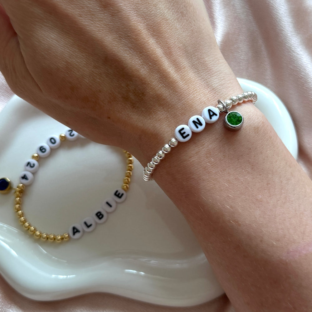 Personalised Birth Date Charm Bracelet - Positively Beaded