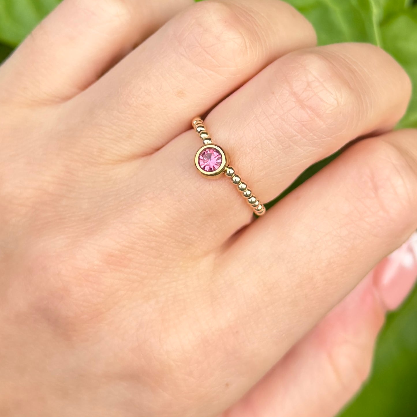 2mm Luxe Birthstone Ring - 14kt Gold Filled - Positively Beaded