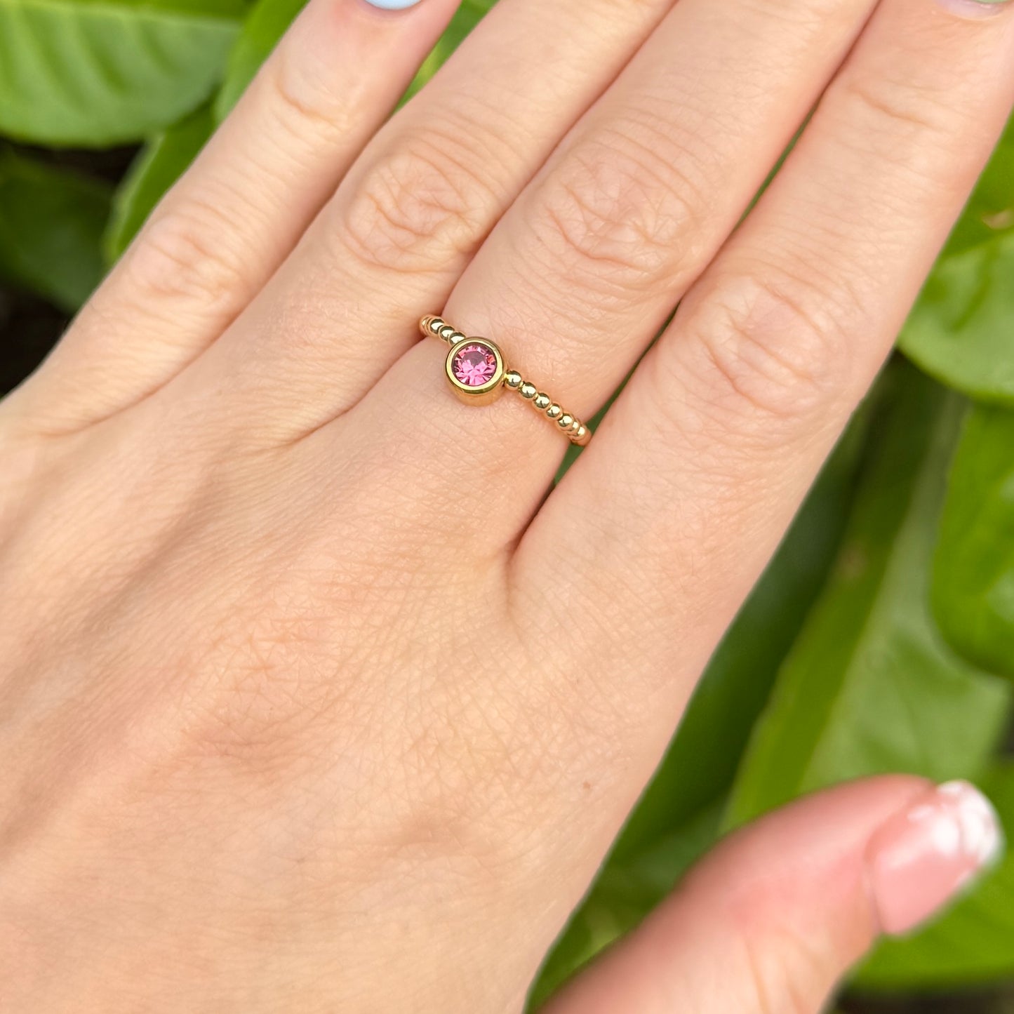 2mm Luxe Birthstone Ring - 14kt Gold Filled - Positively Beaded