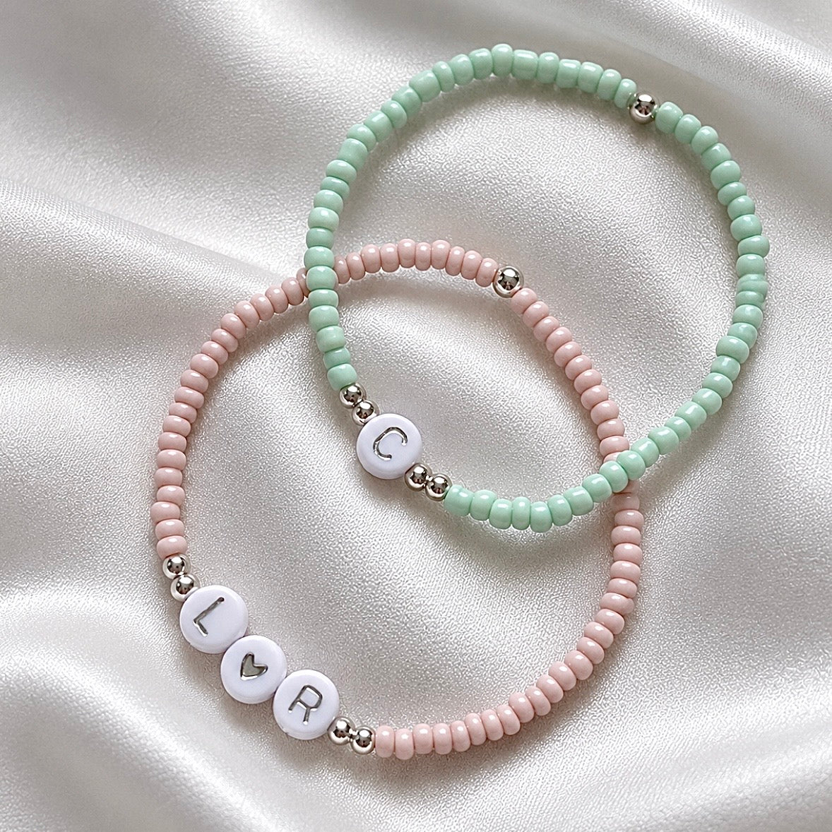 Minimalist Neutral Initial Bracelet