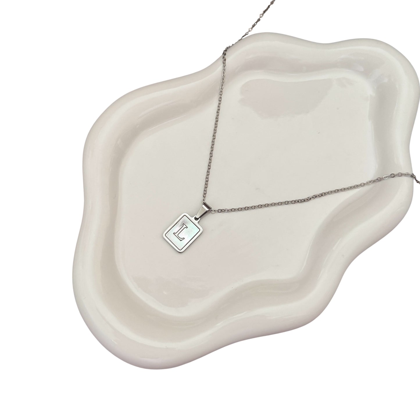 The Isla Iridescent Letter Necklace - Positively Beaded