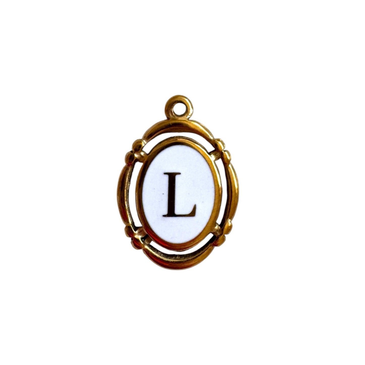 Vintage Oval Initial Charm