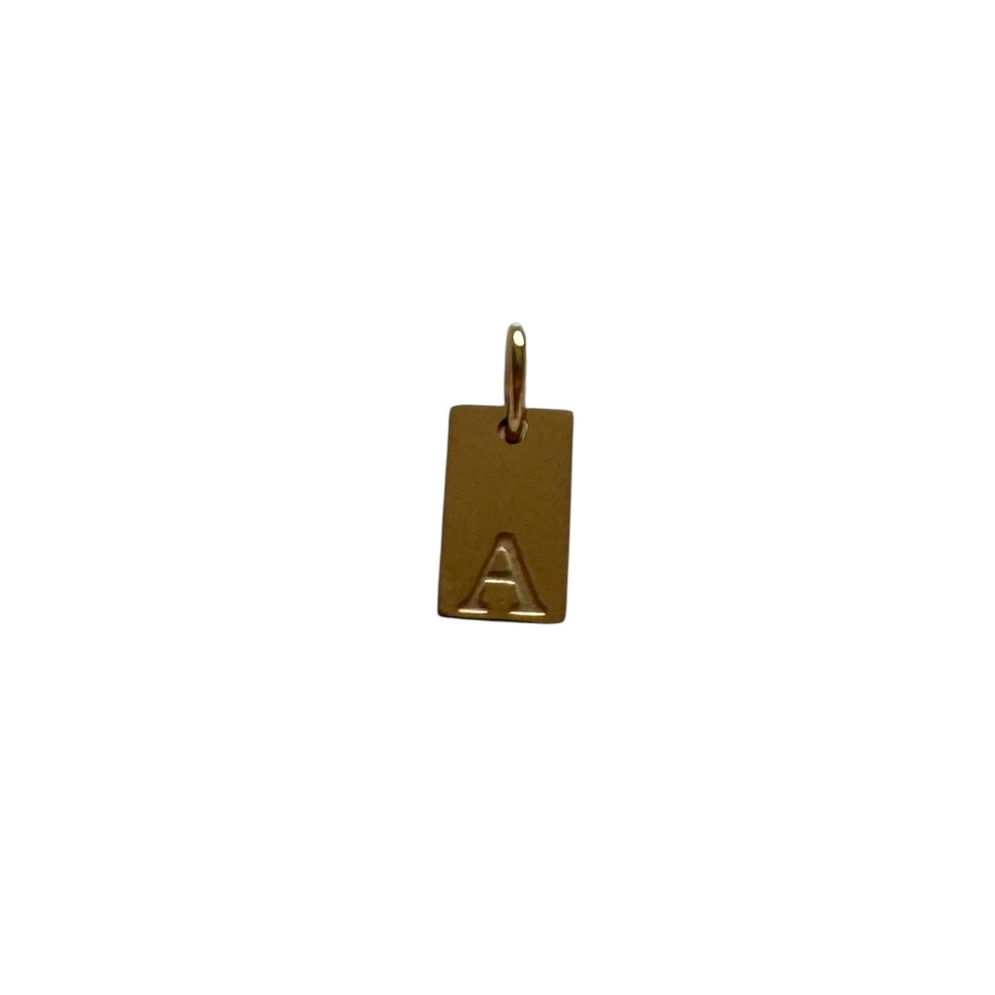 Engraved Initial Tag Charm - Gold