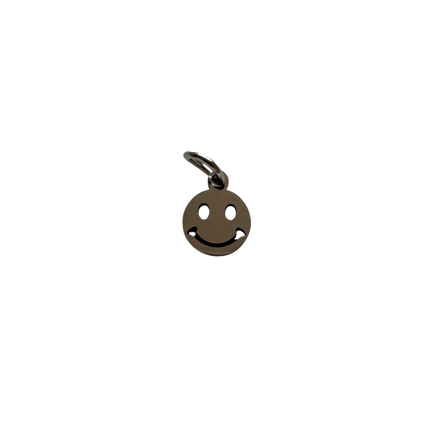 Micro Silver Happy Face Charm