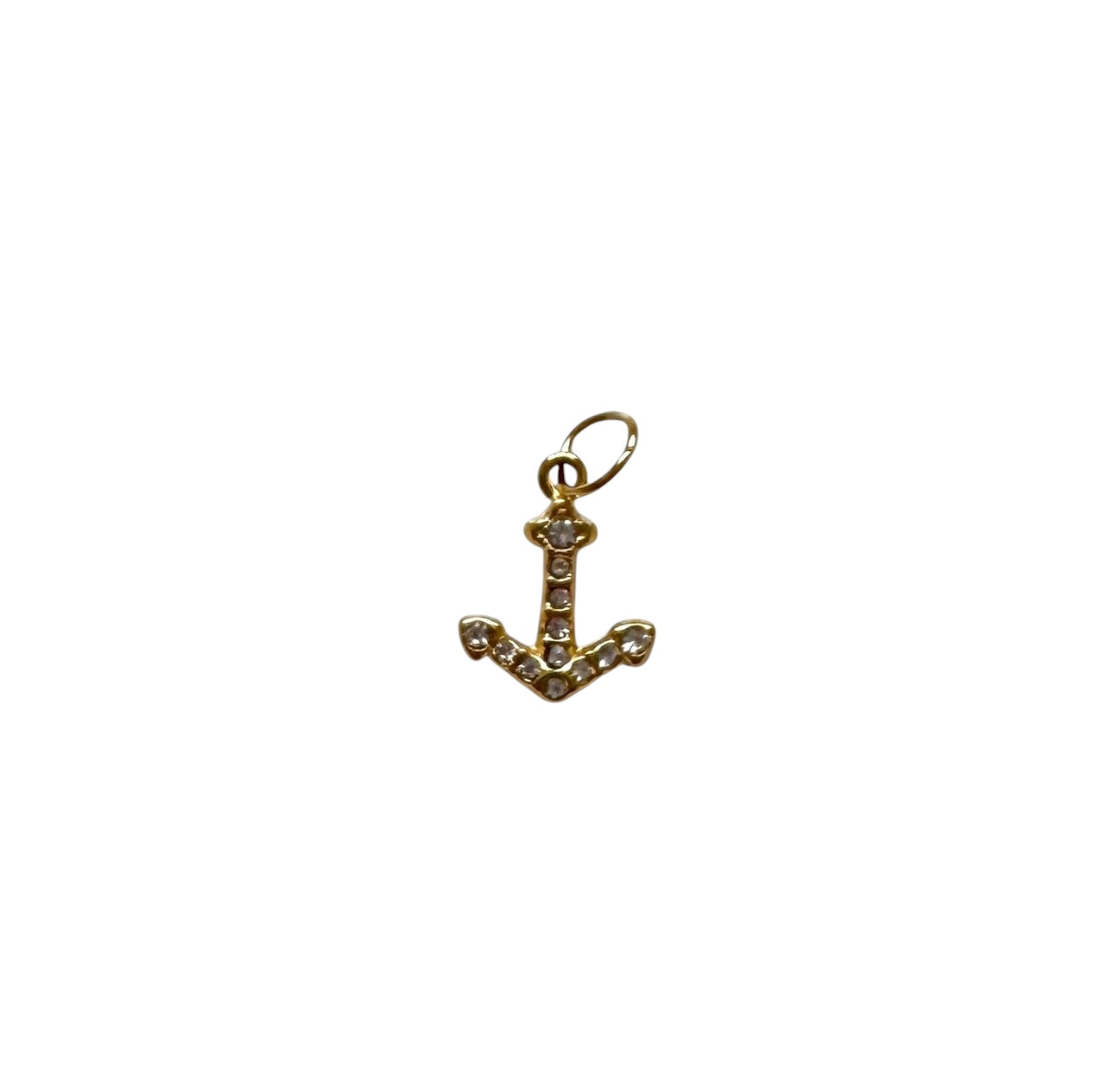 Gold Crystal Anchor Charm