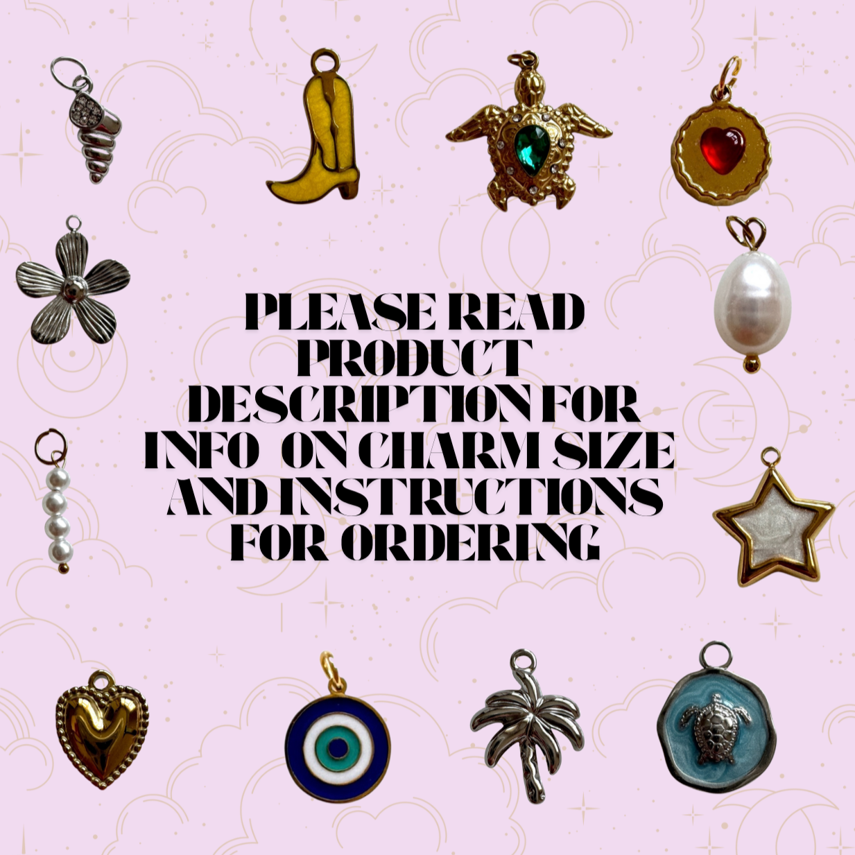 Gold Shell Pearl Drop Charm