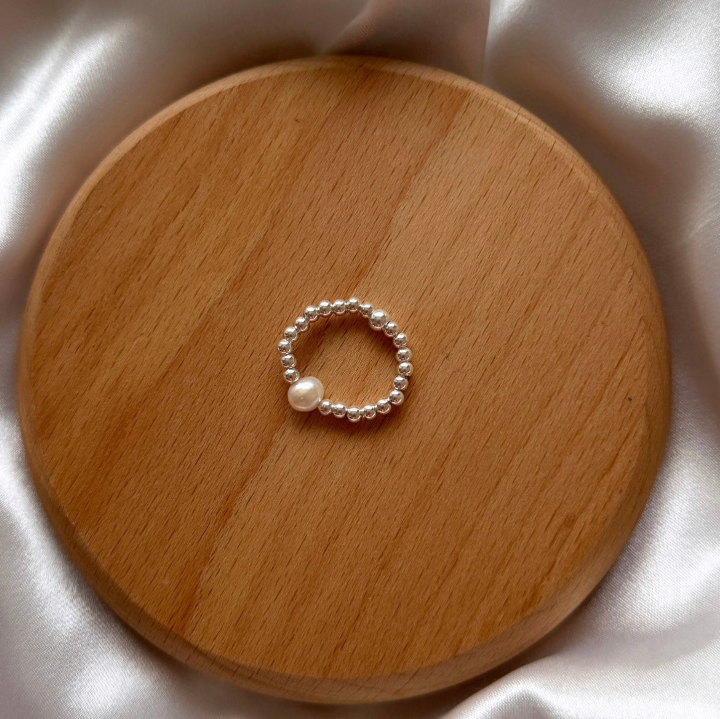 Silver Freshwater Pearl Ring - Positively Beaded