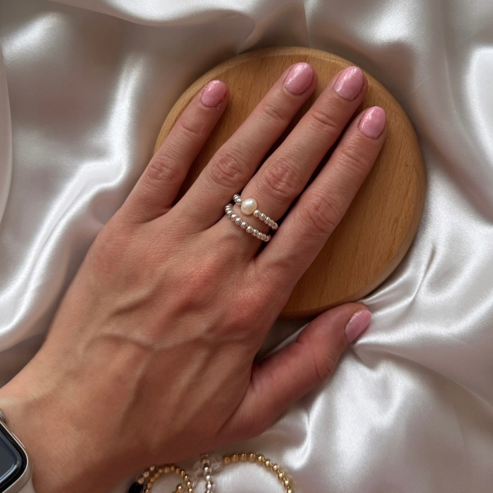 
                      
                        Silver Freshwater Pearl Ring - Positively Beaded
                      
                    