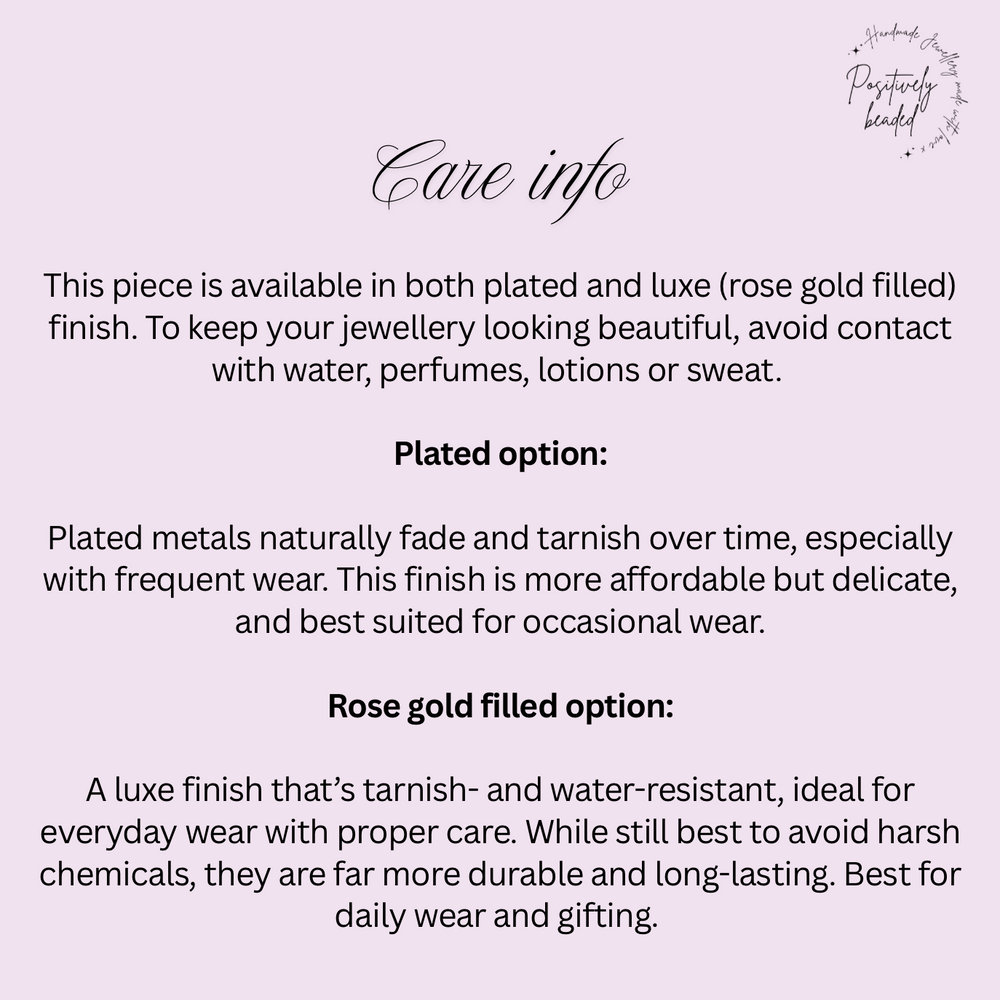 
                      
                        Care information for jewelry on a light purple background
                      
                    
