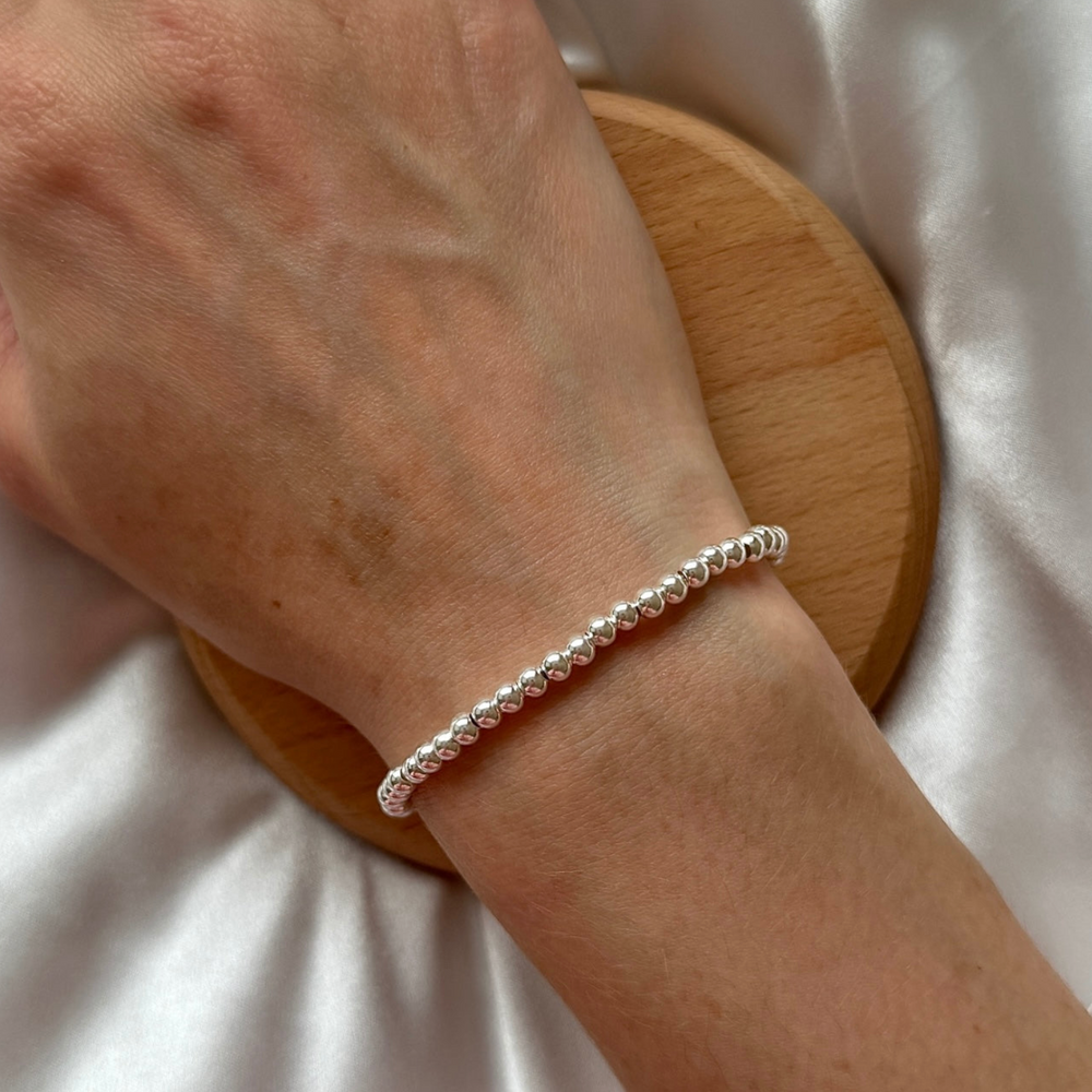 
                      
                        Simple silver beaded bracelet - Positively Beaded
                      
                    