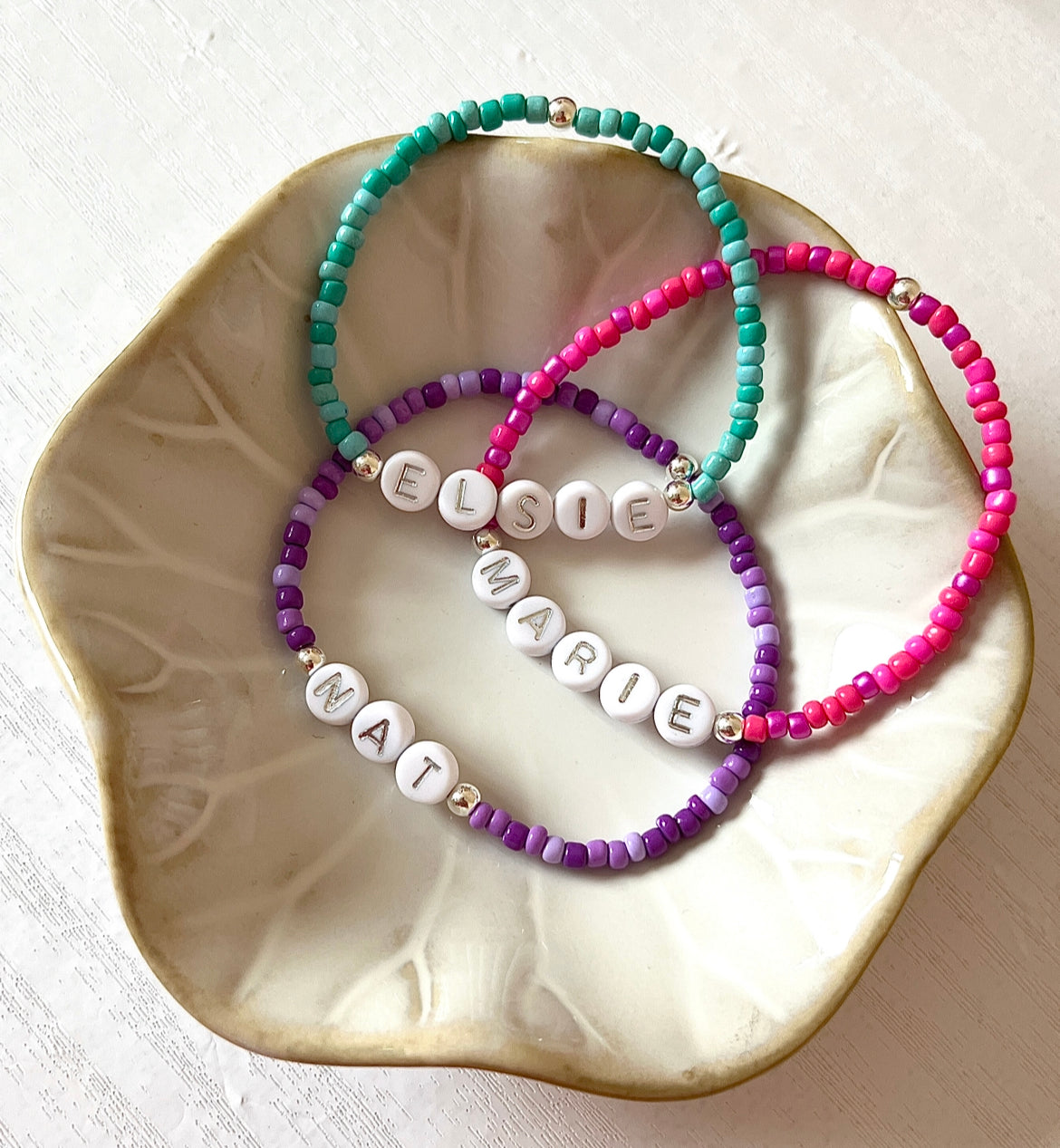 Colour spectrum beaded friendship bracelet