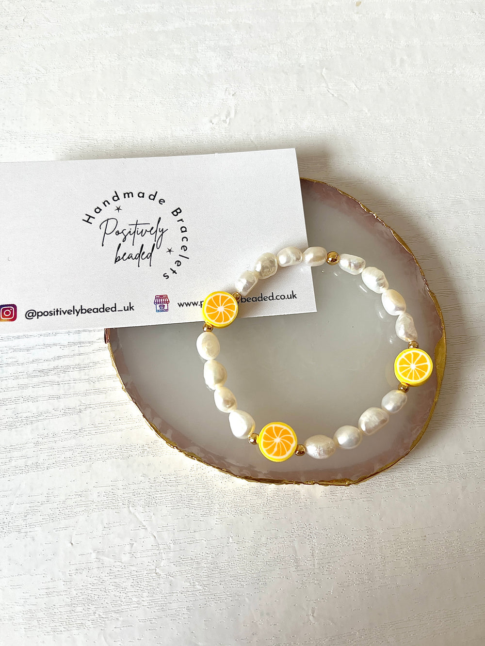 Lemon pearl bracelet