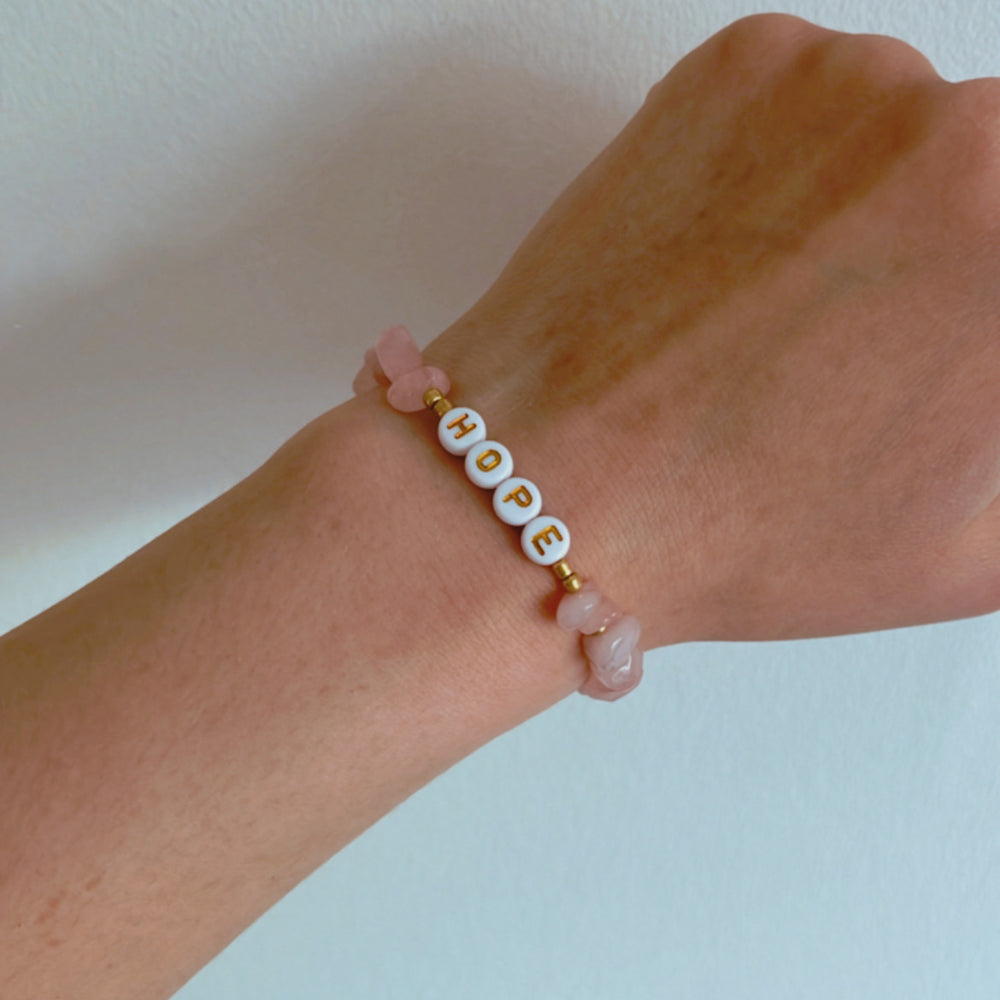 
                      
                        Rose quartz personalised bracelet
                      
                    