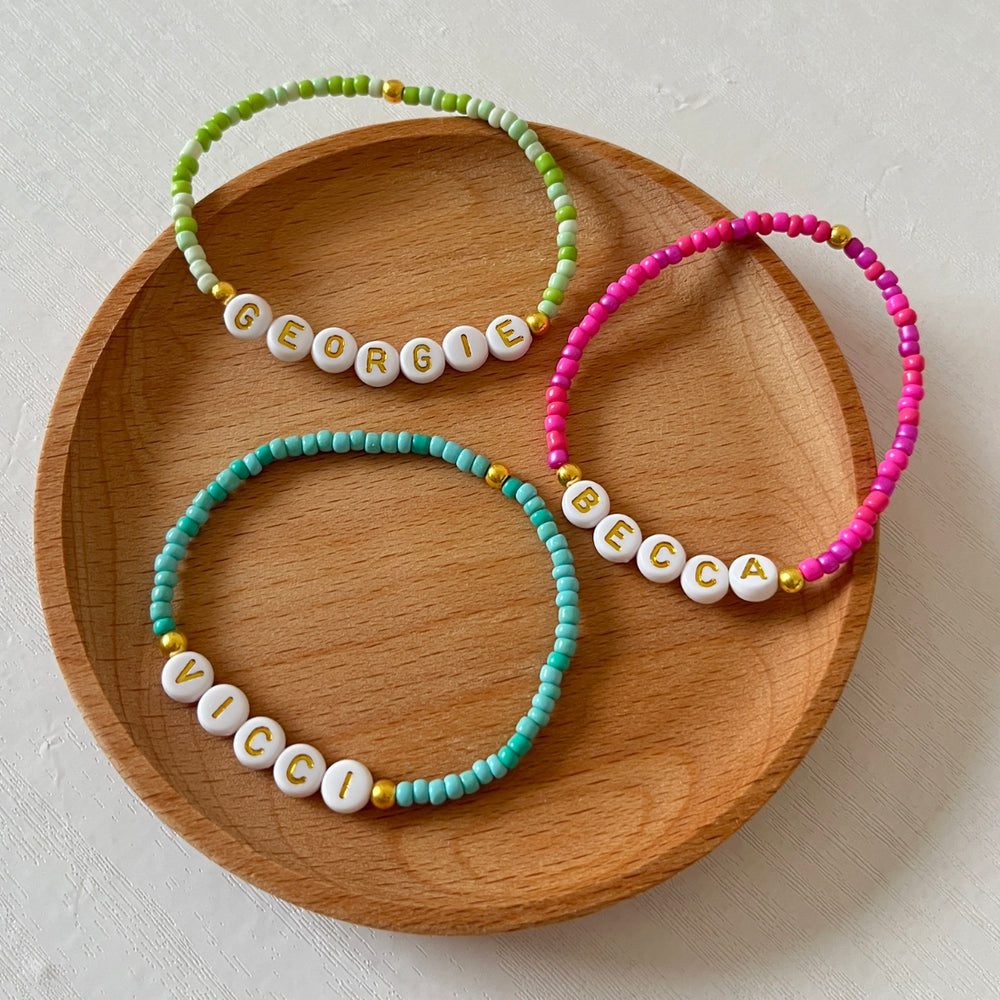 Colour spectrum beaded friendship bracelet