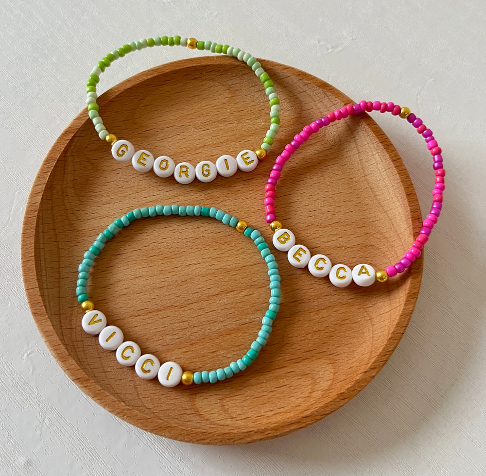 Colour spectrum beaded friendship bracelet - Positively Beaded