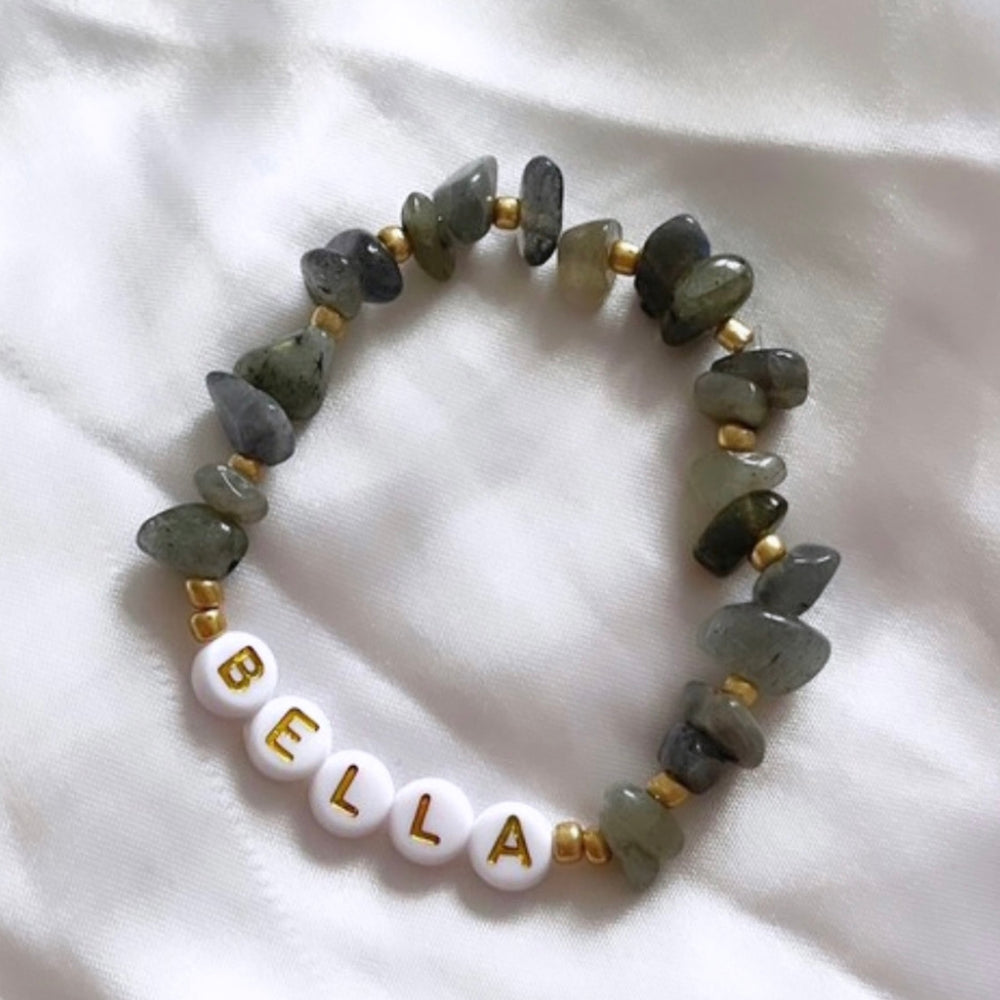 
                      
                        Labradorite personalised crystal bracelet
                      
                    