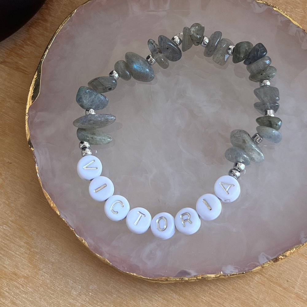 Labradorite personalised crystal bracelet