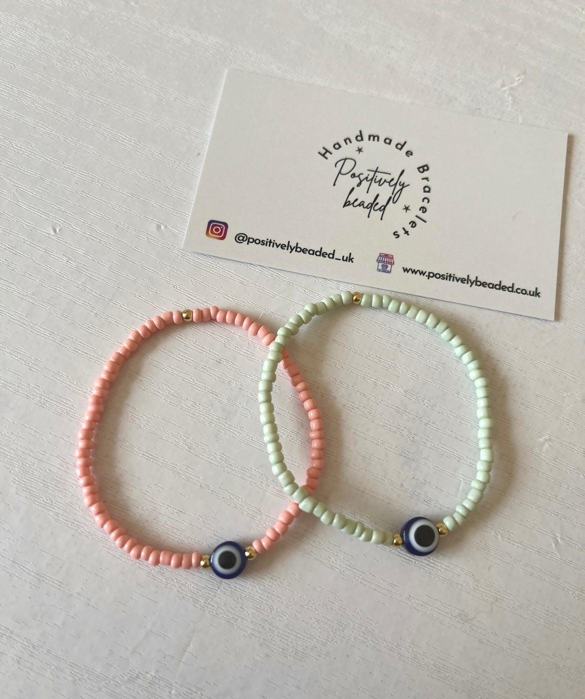 Colourful evil eye stacking bracelet