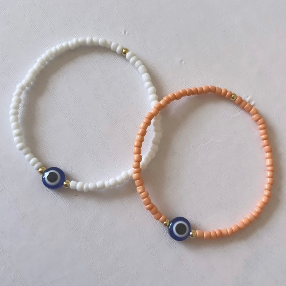 
                      
                        Colourful evil eye stacking bracelet
                      
                    