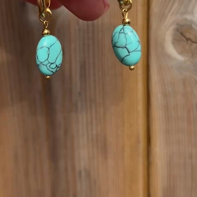 
                      
                        Load and play video in Gallery viewer, Natural Stone Drop Earrings
                      
                    