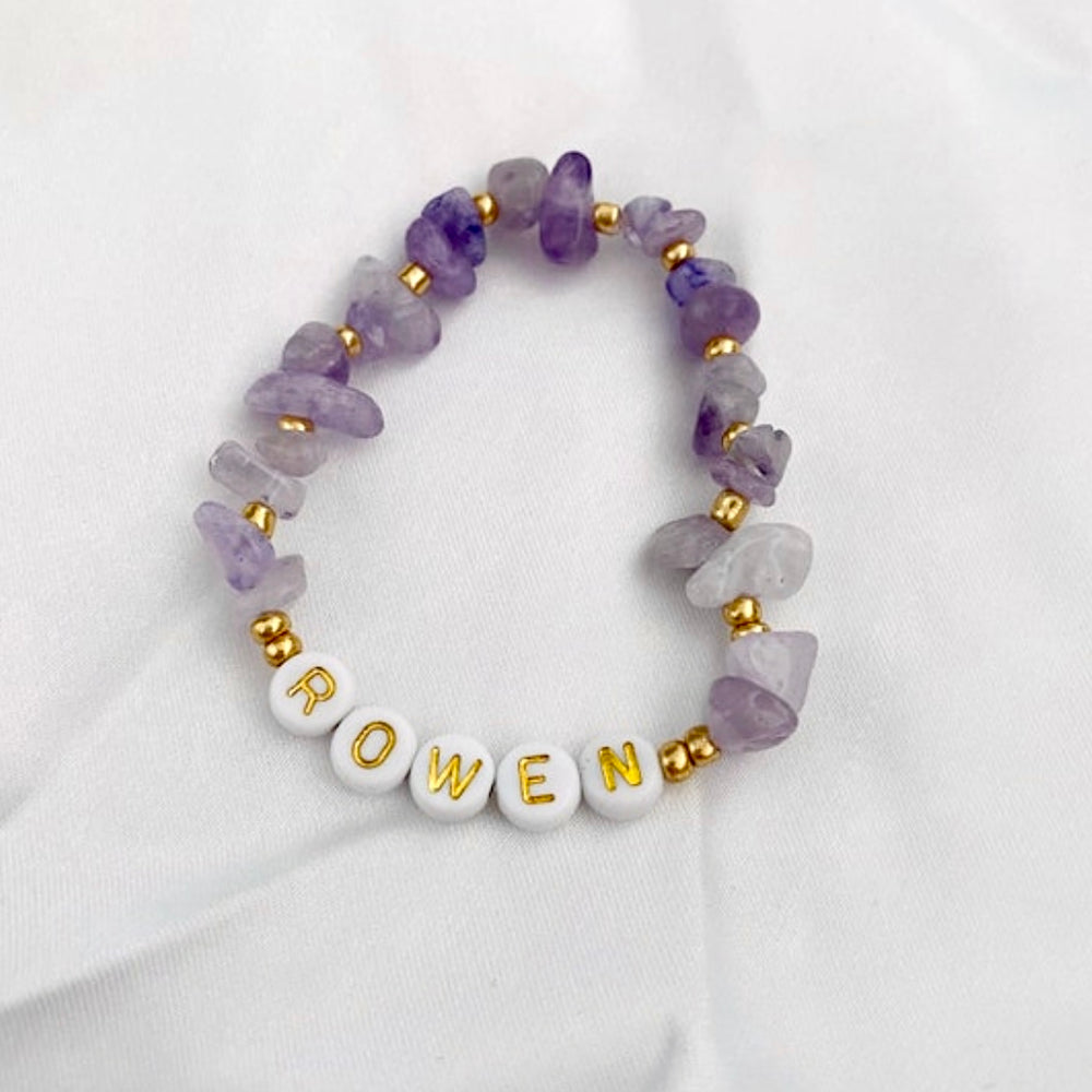 
                      
                        Lilac cape amethyst personalised bracelet - Positively Beaded
                      
                    