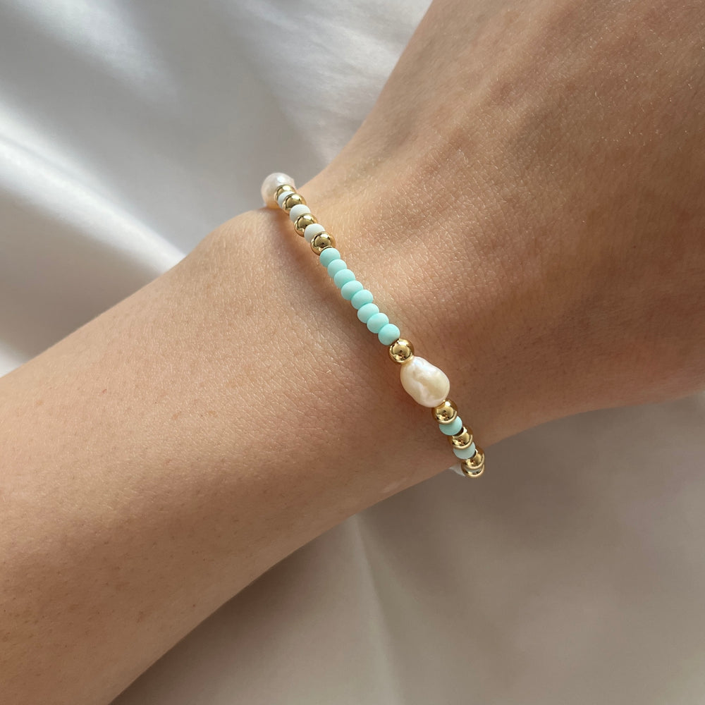 Pastel pearl beaded bracelet - Positively Beaded