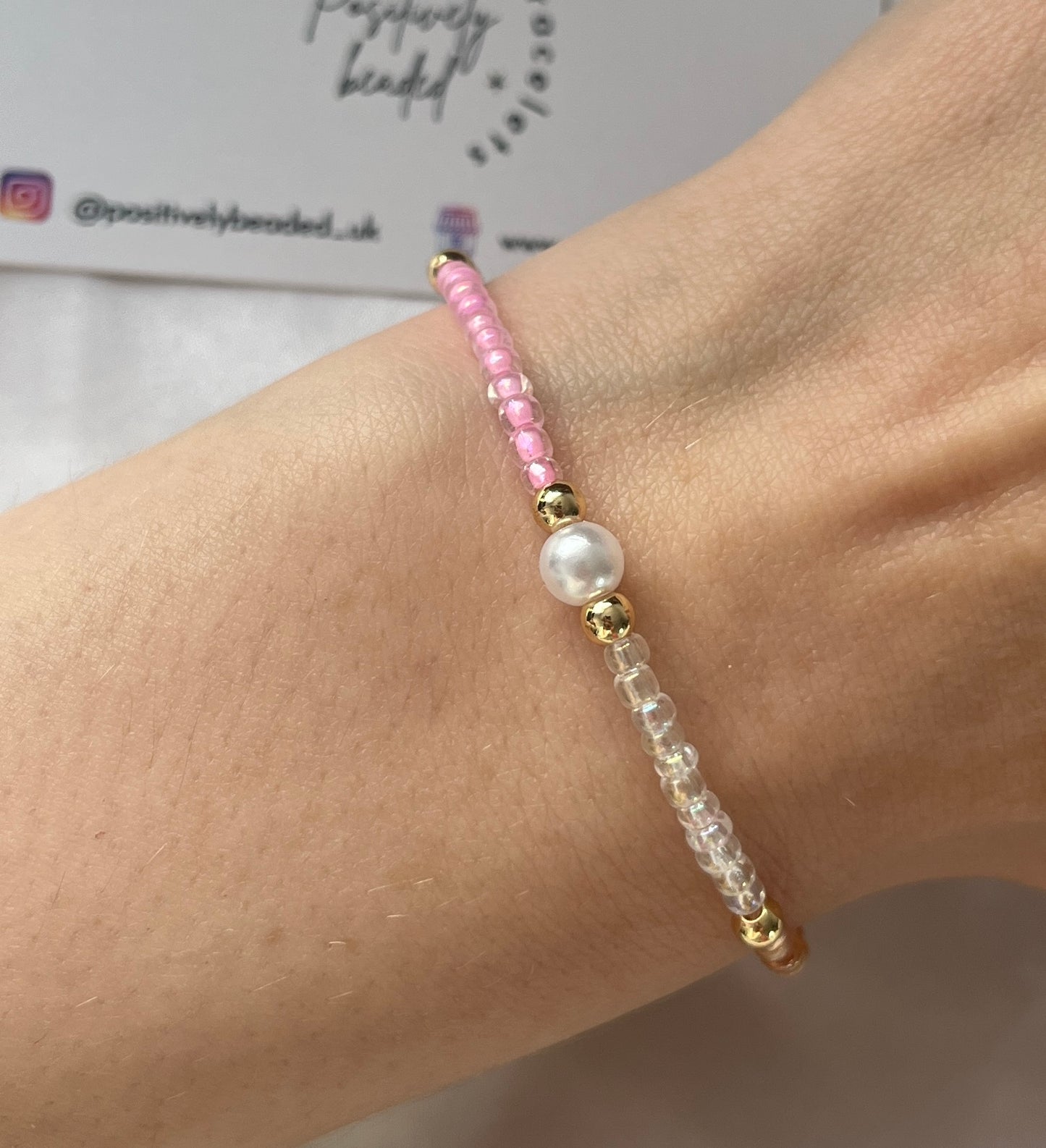 Glass seed bead stacking bracelet