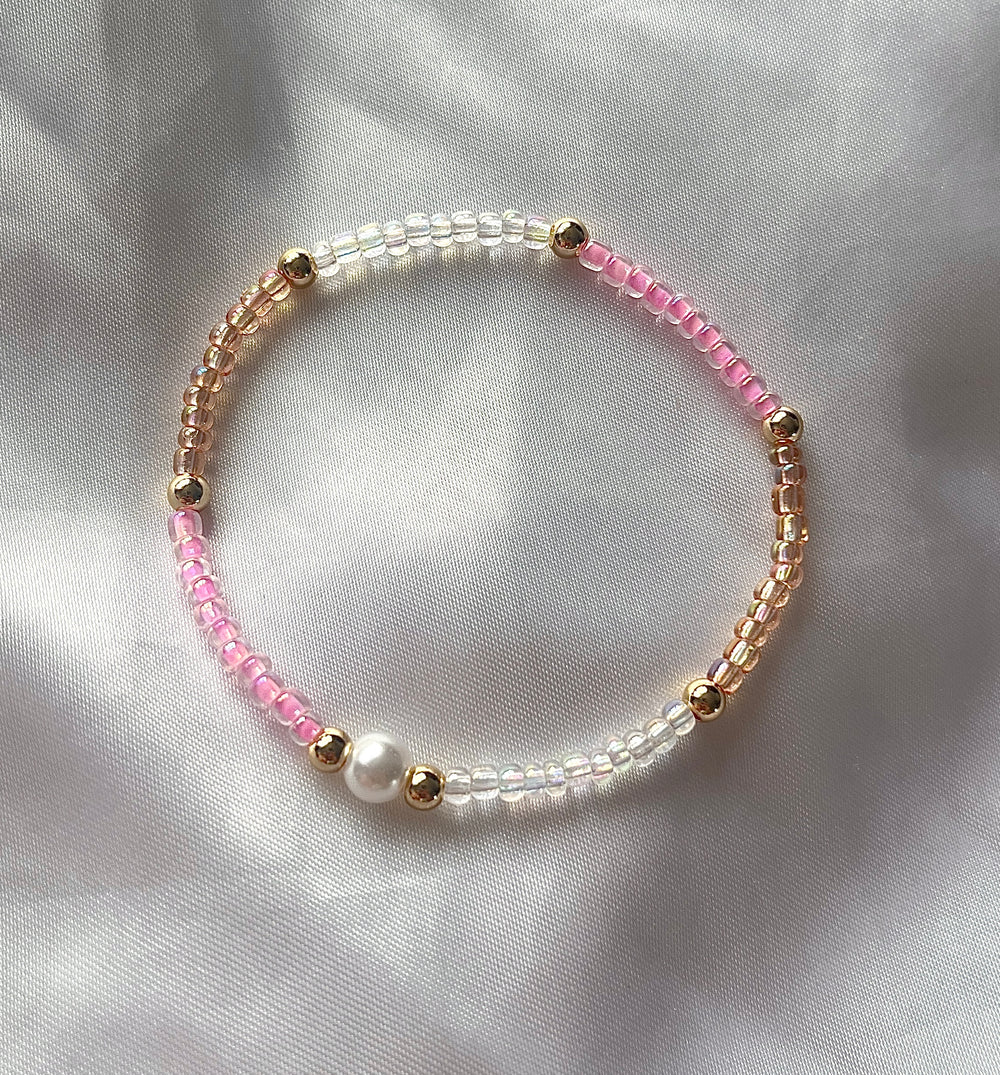 Glass seed bead stacking bracelet - Positively Beaded