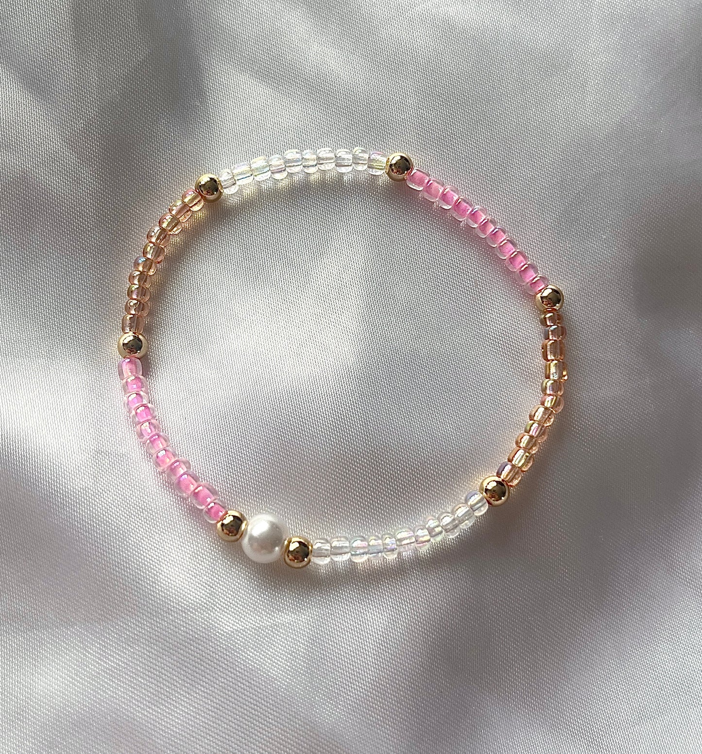 Glass seed bead stacking bracelet