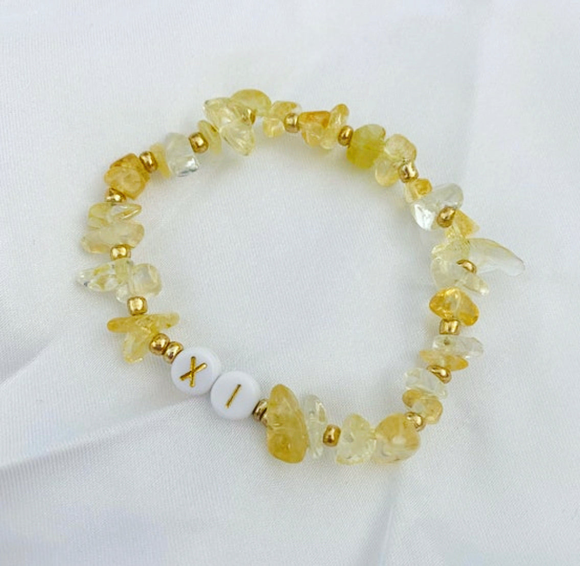 Citrine personalised crystal bracelet - Positively Beaded