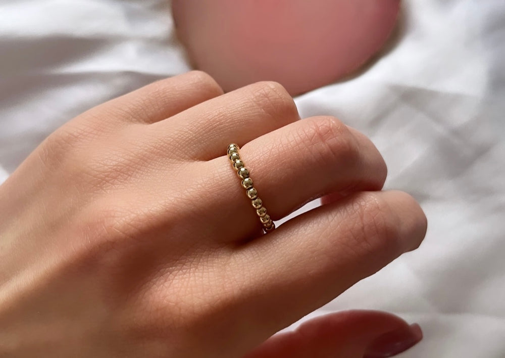
                      
                        Simple gold plated ring - Positively Beaded
                      
                    