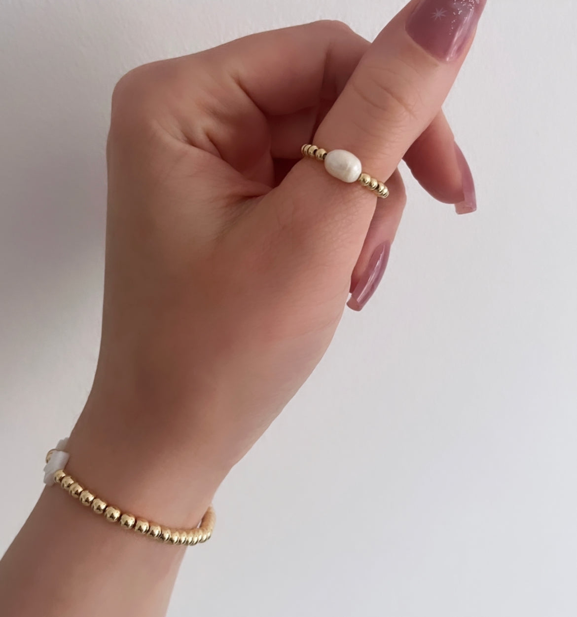 Simple pearl ring – Positively Beaded