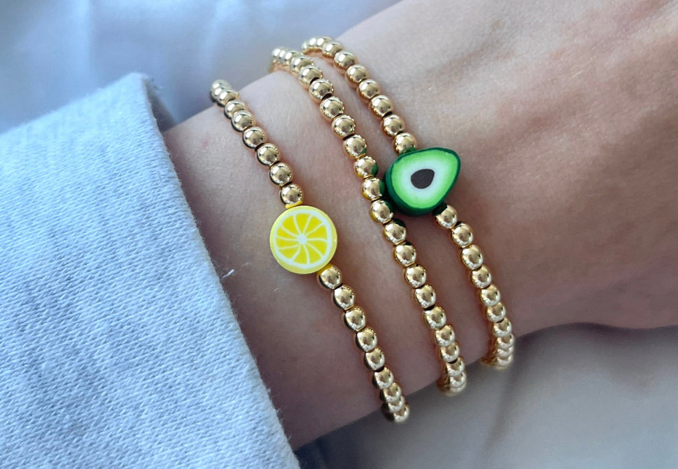Avocado beaded bracelet - Positively Beaded