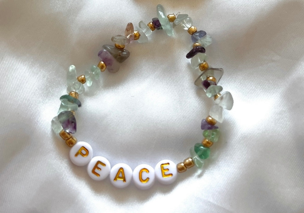 
                      
                        Rainbow fluorite personalised crystal bracelet - Positively Beaded
                      
                    
