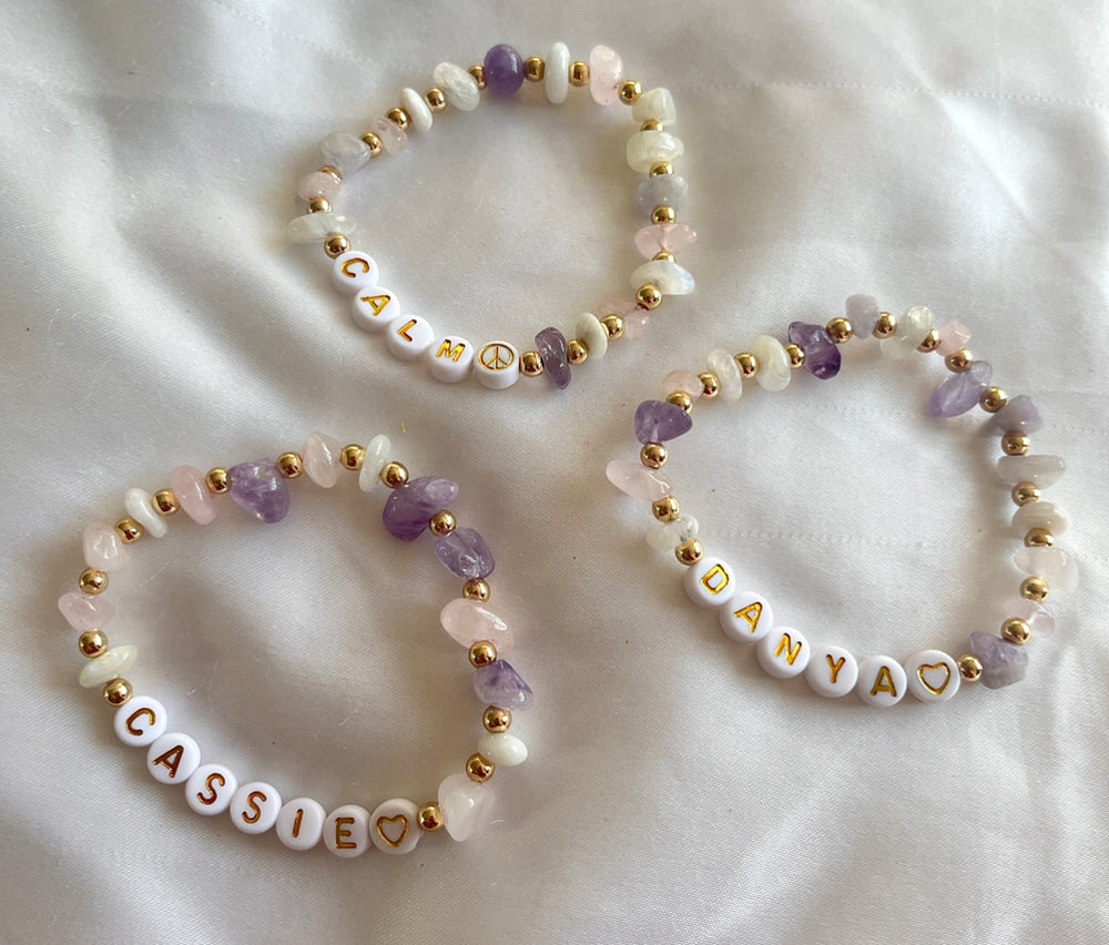 
                      
                        Mixed crystal symbol name bracelet - Positively Beaded
                      
                    