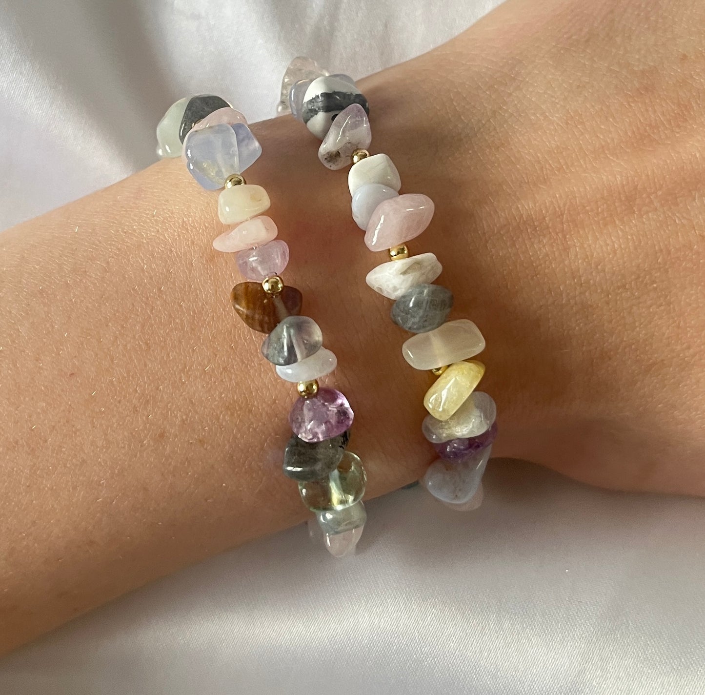 Eclectic crystal chunk bracelet