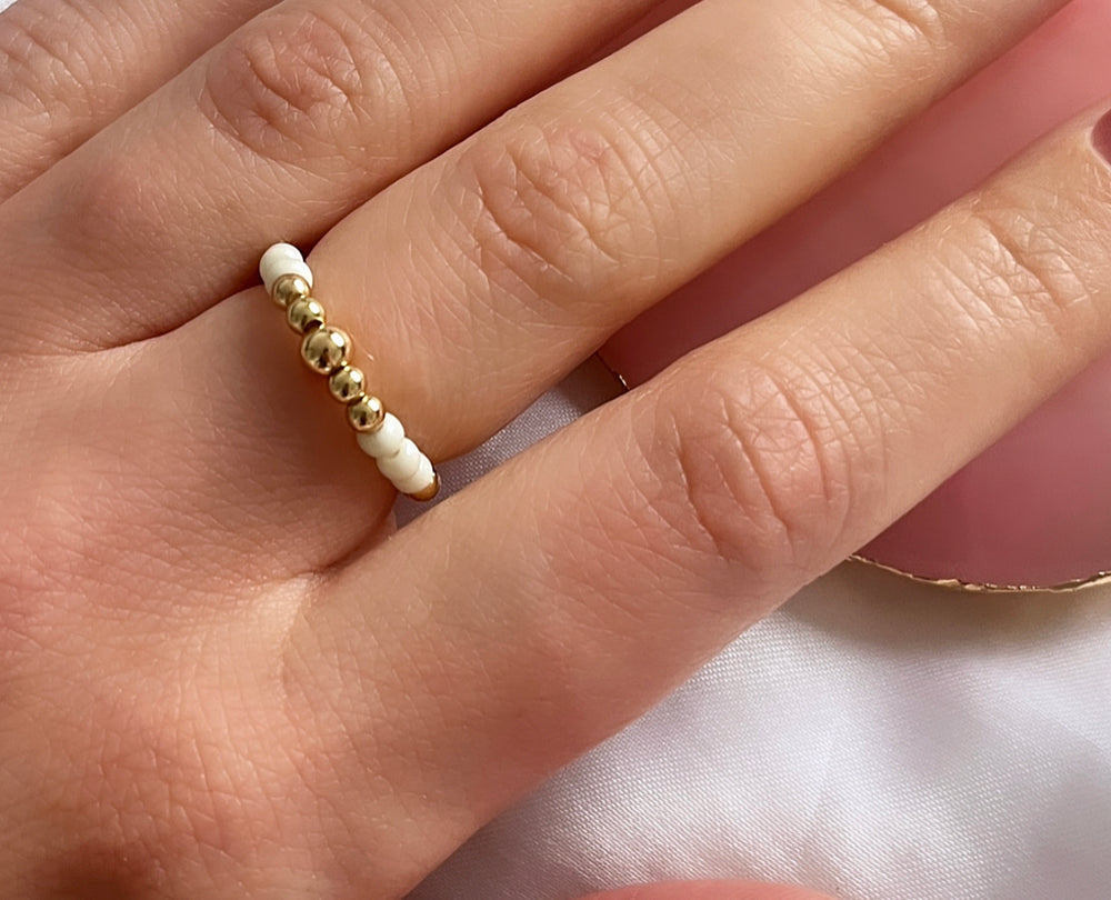 
                      
                        Pearl and gold ring - Positively Beaded
                      
                    