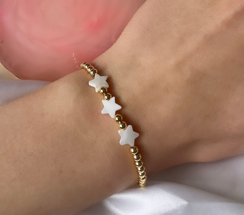 Pearl stars beaded bracelet