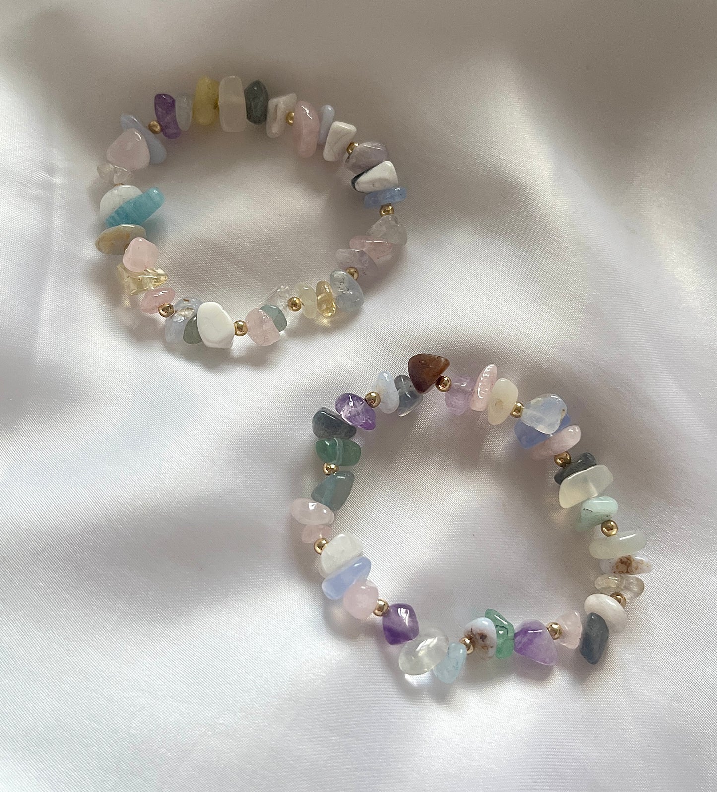 Eclectic crystal chunk bracelet - Positively Beaded