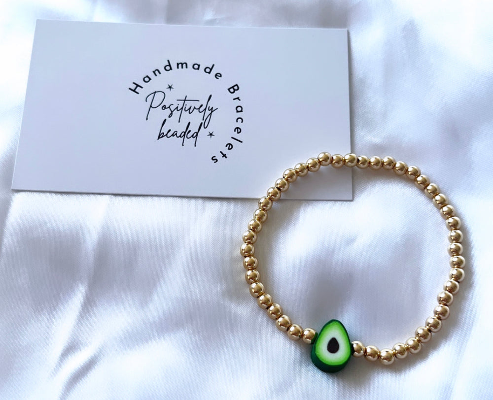 Avocado beaded bracelet - Positively Beaded